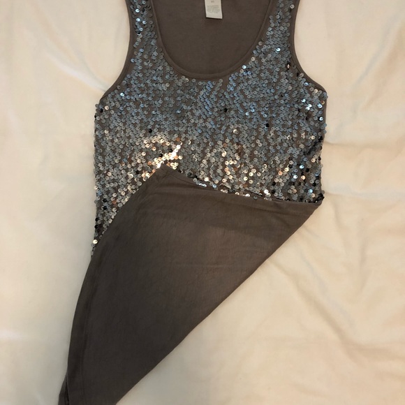 DesignHistory Gray Sequin Top XS/S - Picture 4 of 6